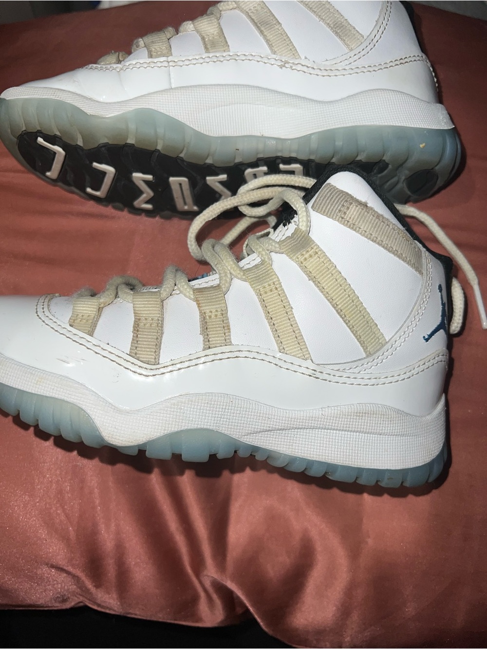 Jordan Kids White and Beige High-Top Sneakers